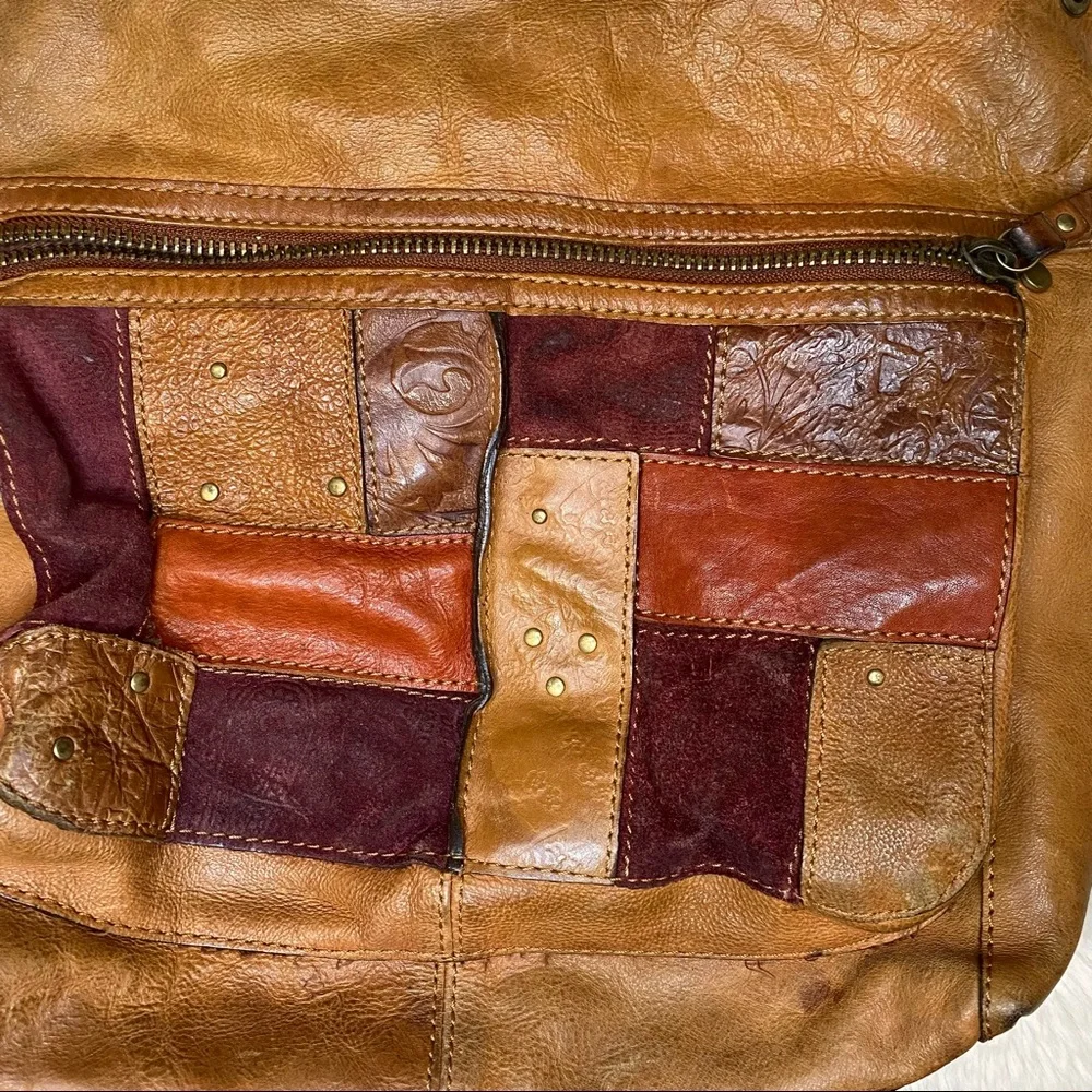 Fossil Patch Brown 100% Leather Crossbody Purse
